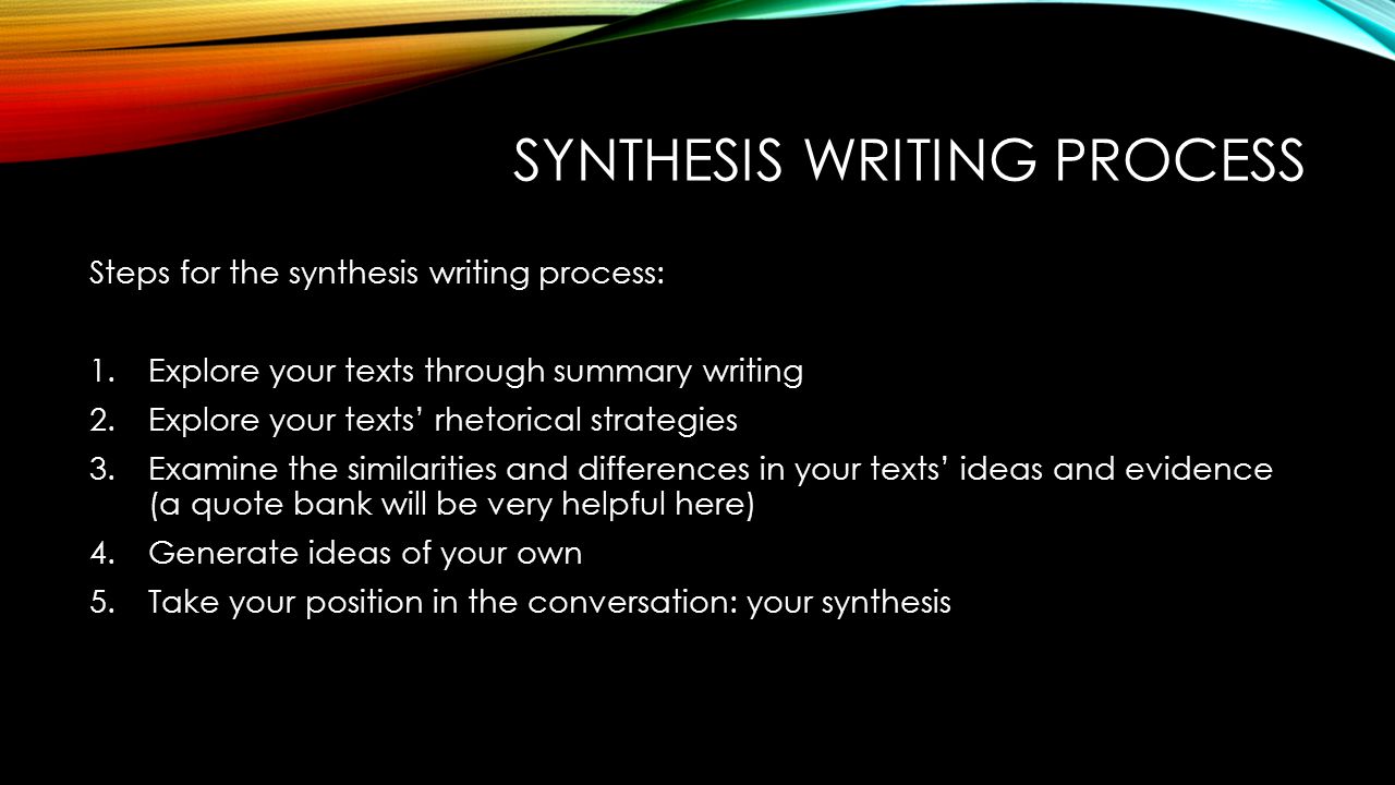 Strategies for Synthesis Writing